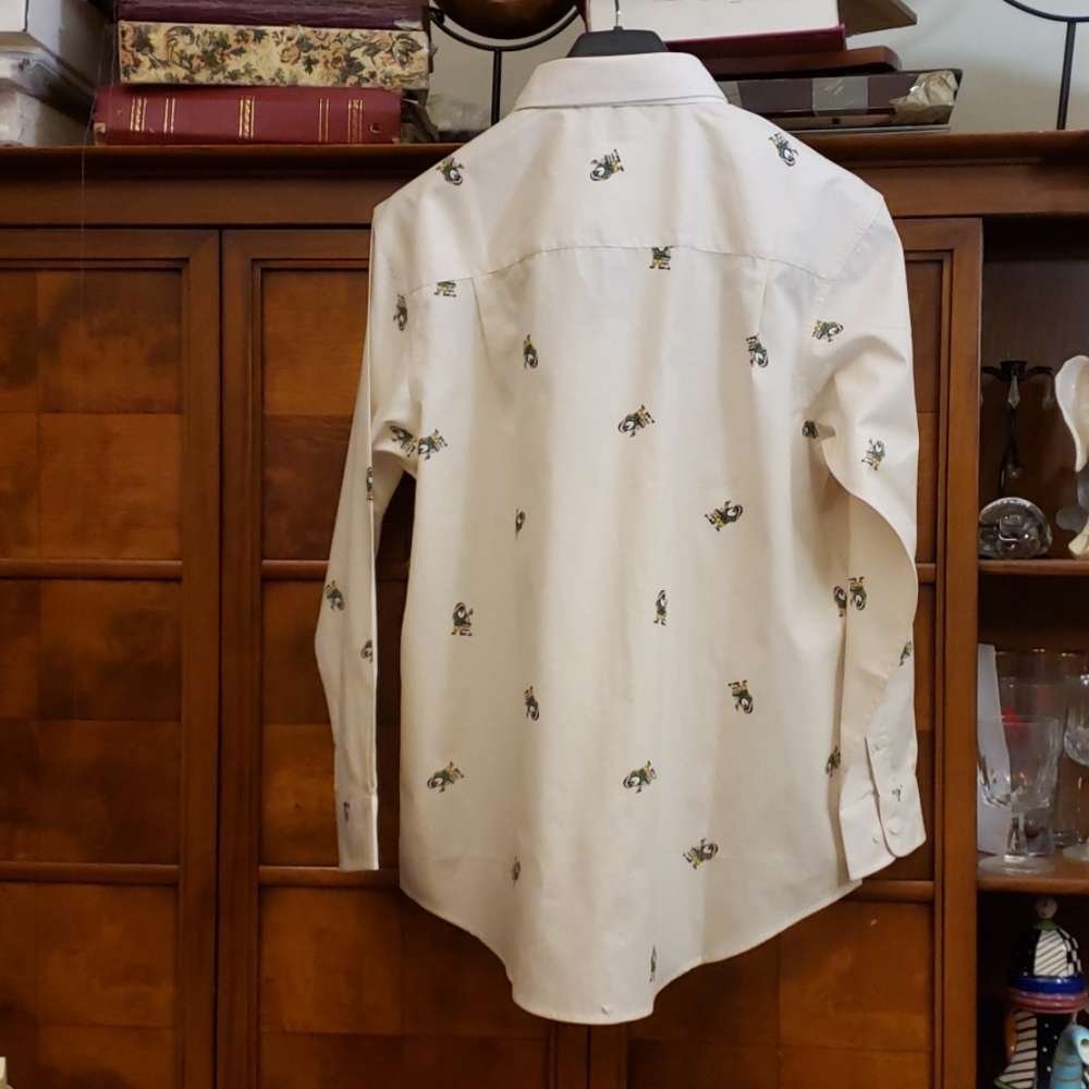 HAGGAR CLOTHING TAN SHIRT SIZE M - Picture 2 of 8